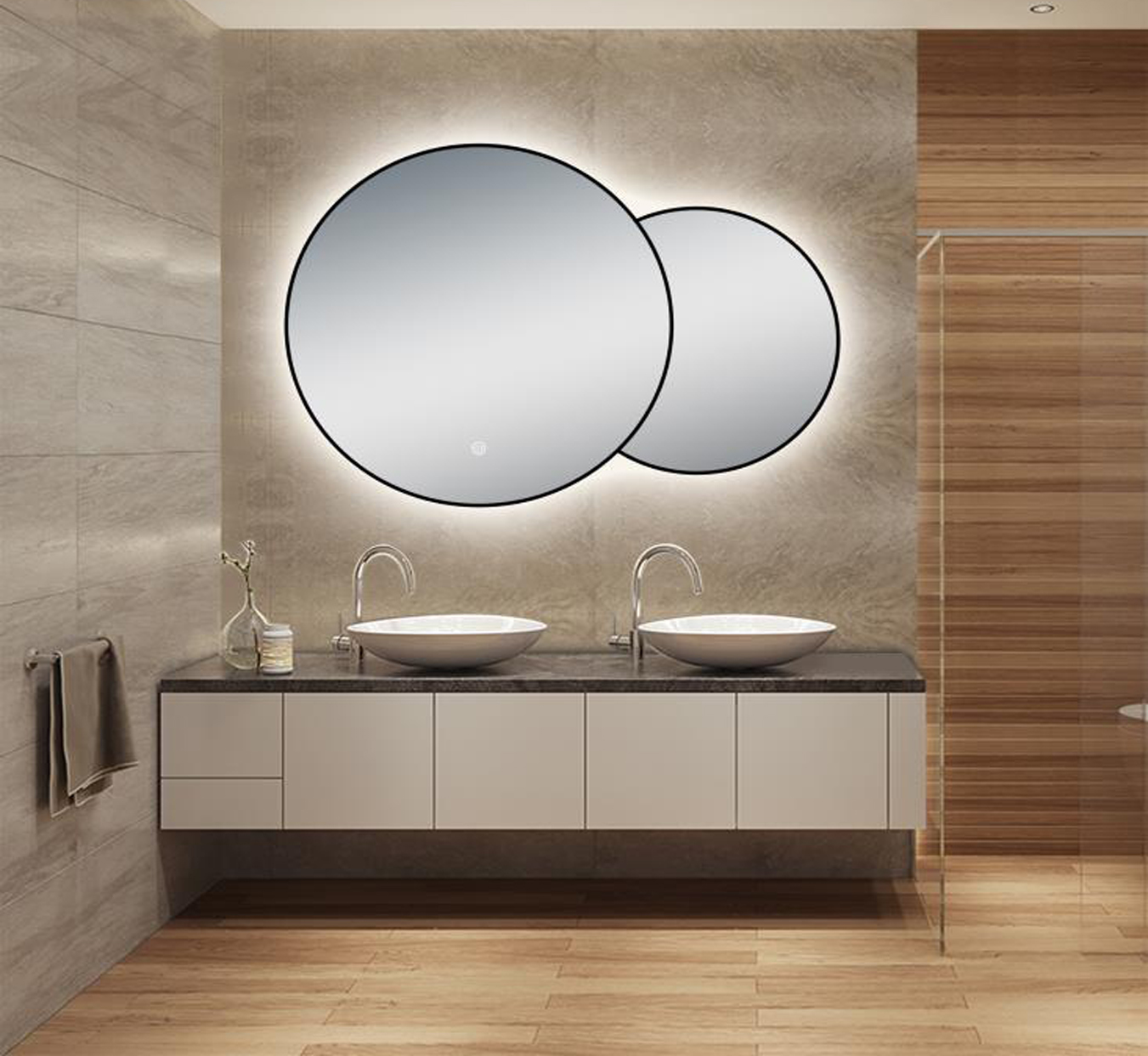 Dual Circle Designer Mirror